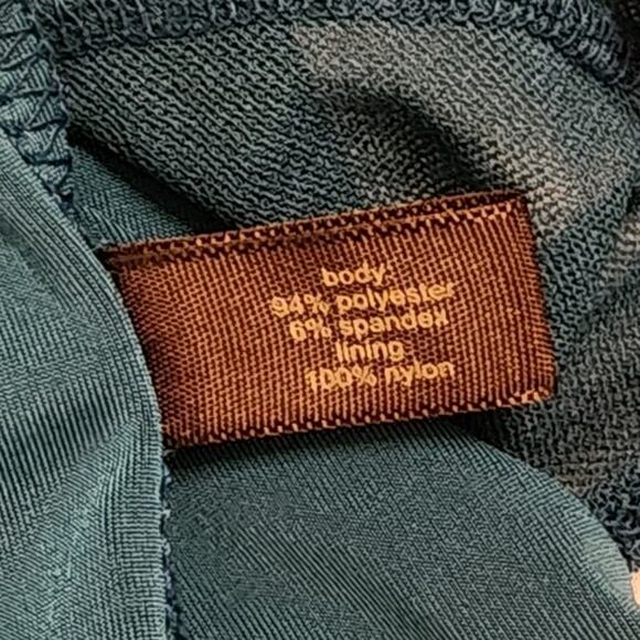 The Limited Strapless Teal Semi-Formal Pleated Cocktail Dress, Size Medium - Picture 7 of 8